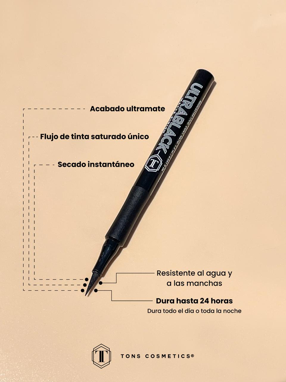 DELINEADOR DE OJOS ULTRA BLACK PINCEL EXTRAFINO